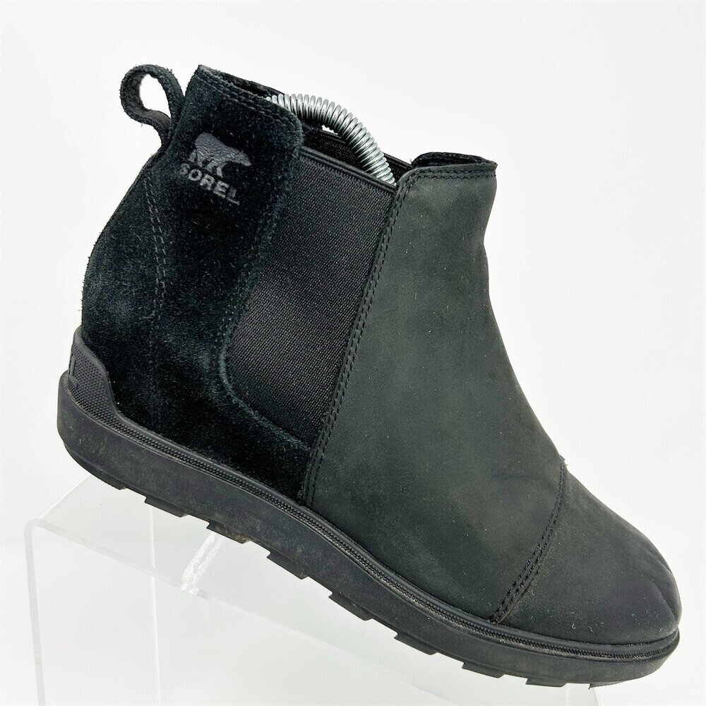 SOREL Evie II Chelsea Bootie Womens Black Pull-On Ankle Boots Size 9 Fall